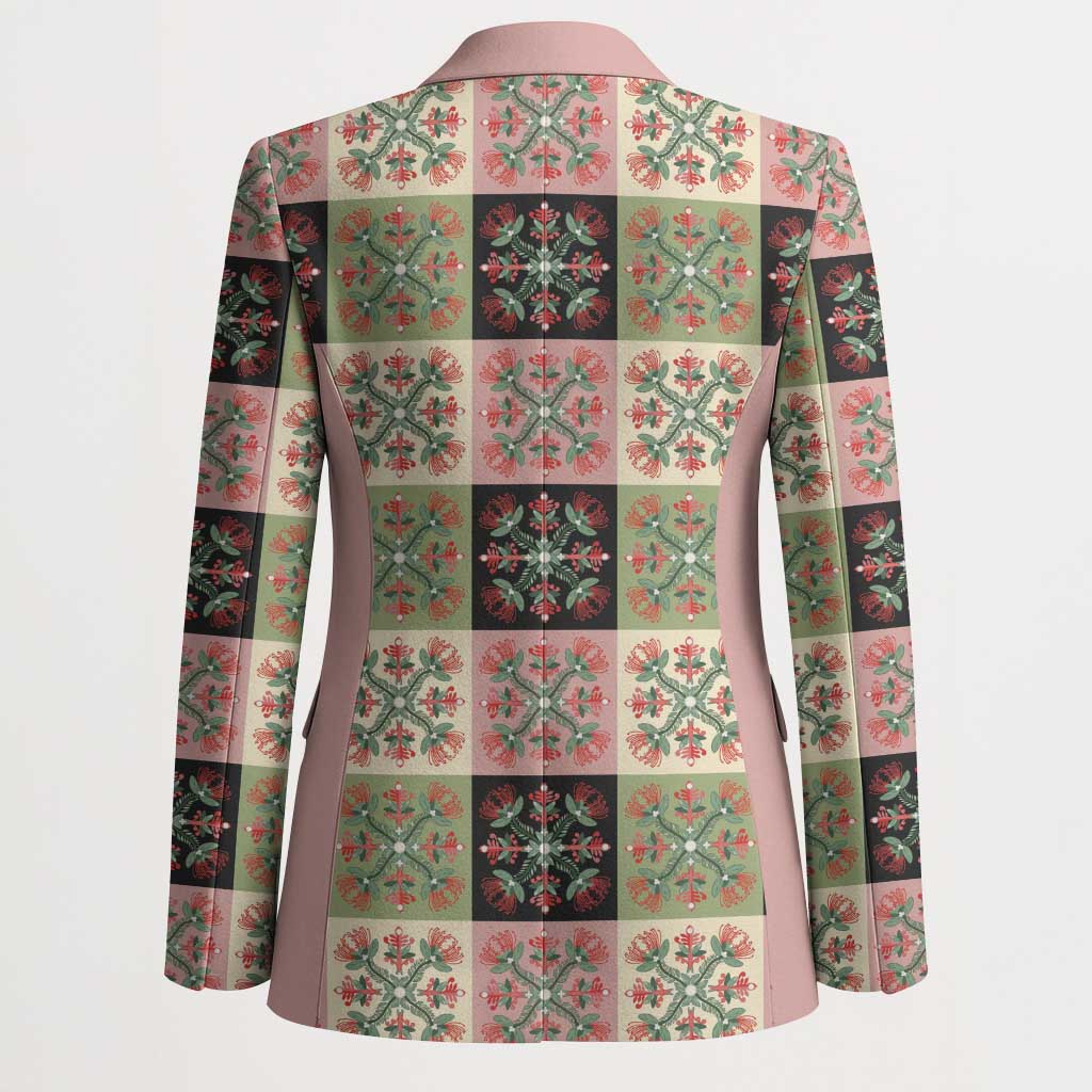 Seamless Pattern Pikake Lei Blazer Floral Squares Pikake LT9 - Polynesian Pride