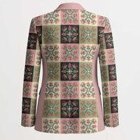 Seamless Pattern Pikake Lei Blazer Floral Squares Pikake LT9 - Polynesian Pride