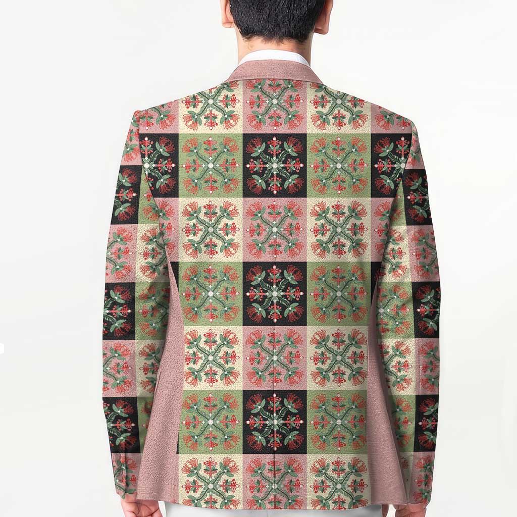 Seamless Pattern Pikake Lei Blazer Floral Squares Pikake LT9 - Polynesian Pride