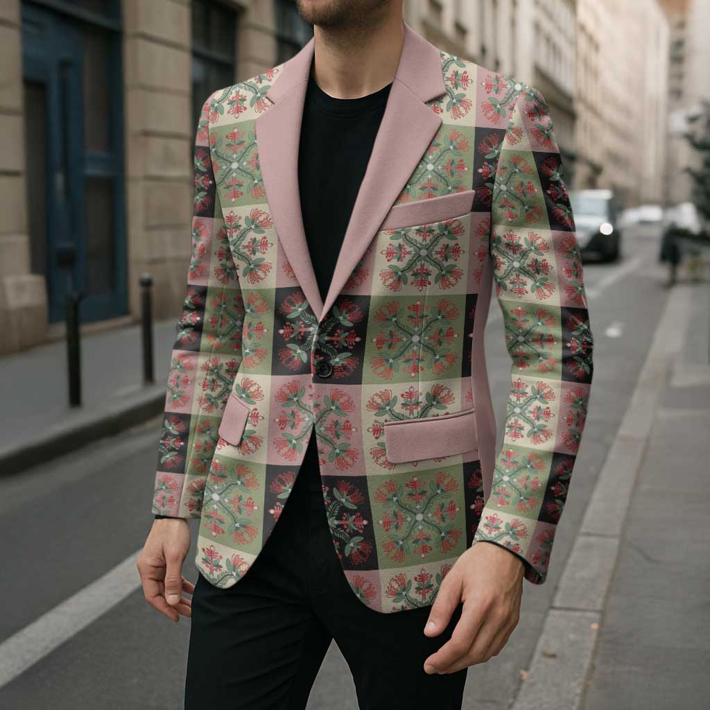 Seamless Pattern Pikake Lei Blazer Floral Squares Pikake LT9 - Polynesian Pride