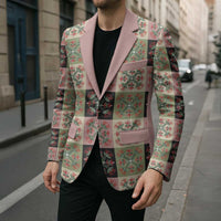 Seamless Pattern Pikake Lei Blazer Floral Squares Pikake LT9 - Polynesian Pride