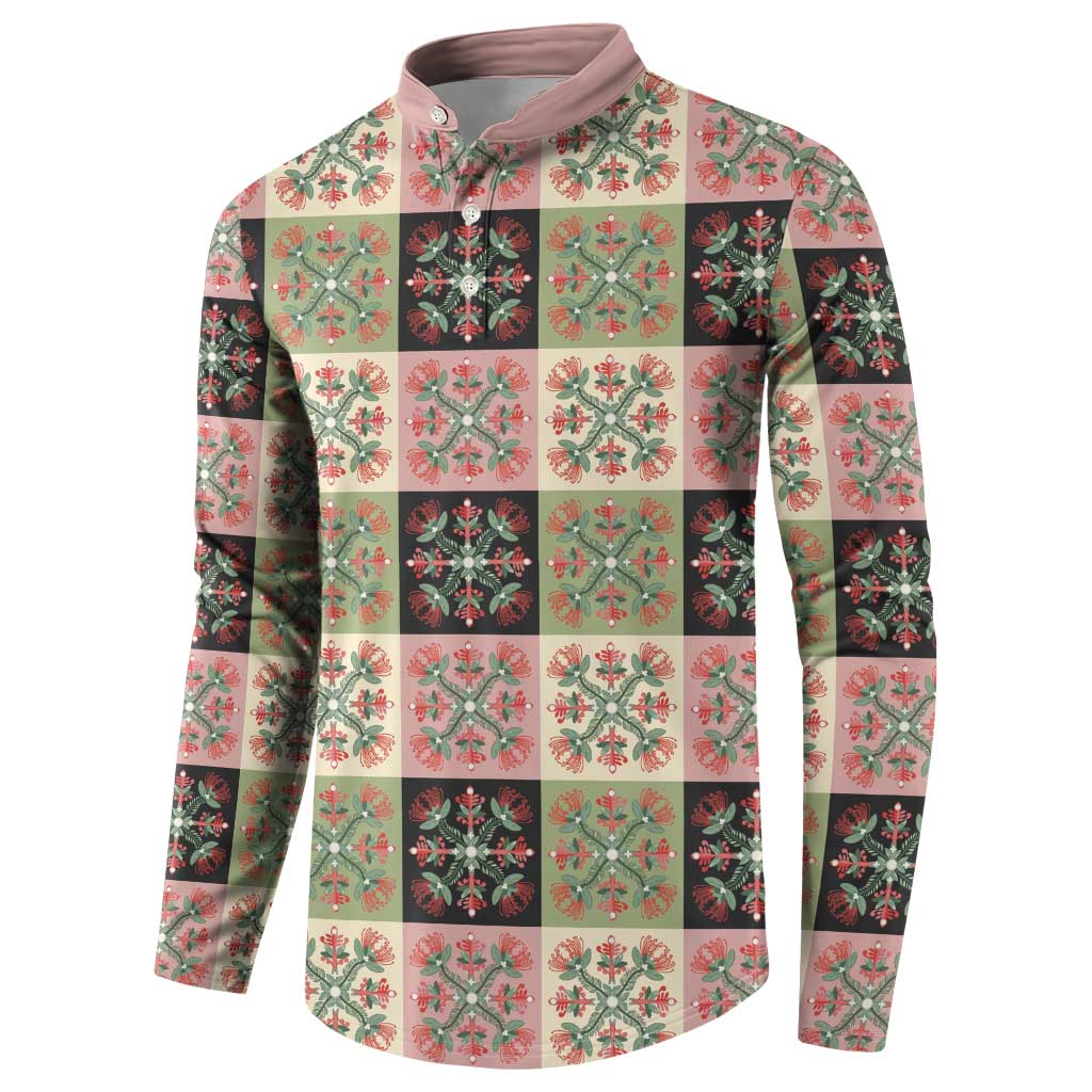 Seamless Pattern Pikake Lei Button Sweatshirt Floral Squares Pikake LT9 - Polynesian Pride