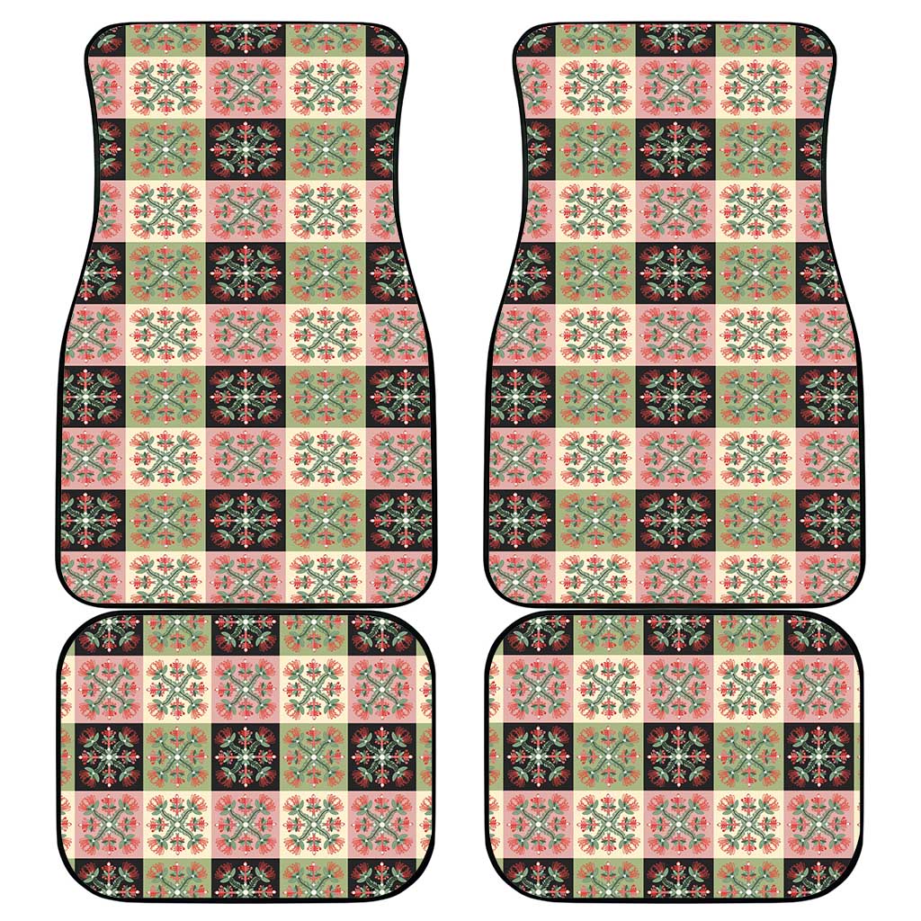Seamless Pattern Pikake Lei Car Mats Floral Squares Pikake LT9 - Polynesian Pride