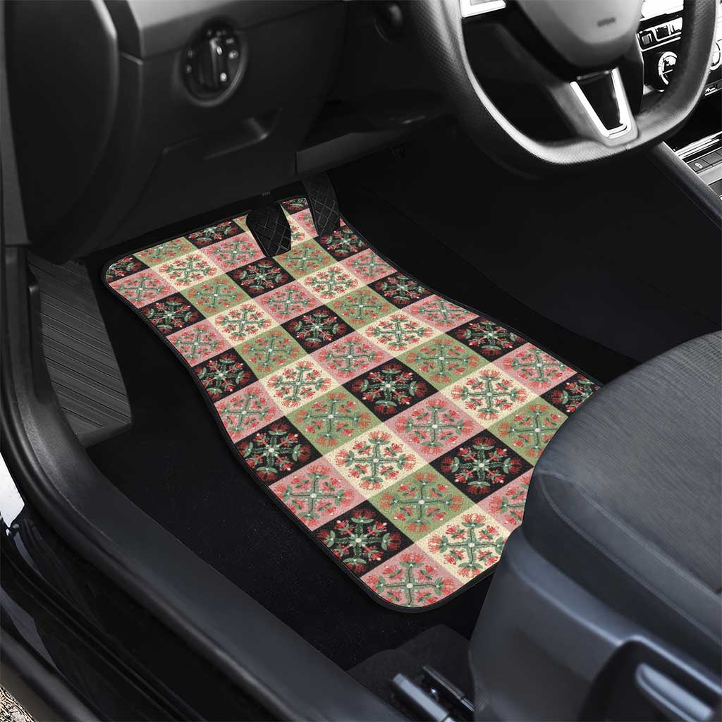 Seamless Pattern Pikake Lei Car Mats Floral Squares Pikake LT9 - Polynesian Pride