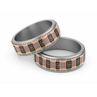 Seamless Pattern Pikake Lei Classic Ring Floral Squares Pikake LT9 Sliver Pink - Polynesian Pride