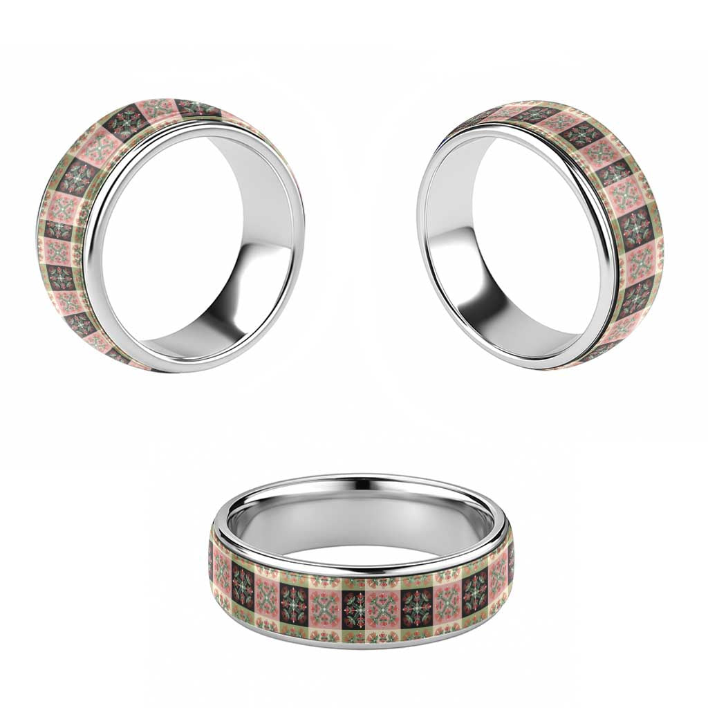 Seamless Pattern Pikake Lei Classic Ring Floral Squares Pikake LT9 - Polynesian Pride