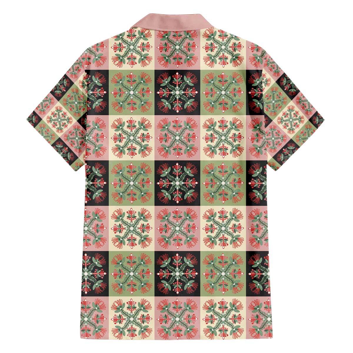 Seamless Pattern Pikake Lei Family Matching Off The Shoulder Long Sleeve Dress and Hawaiian Shirt Floral Squares Pikake - Polynesian Pride