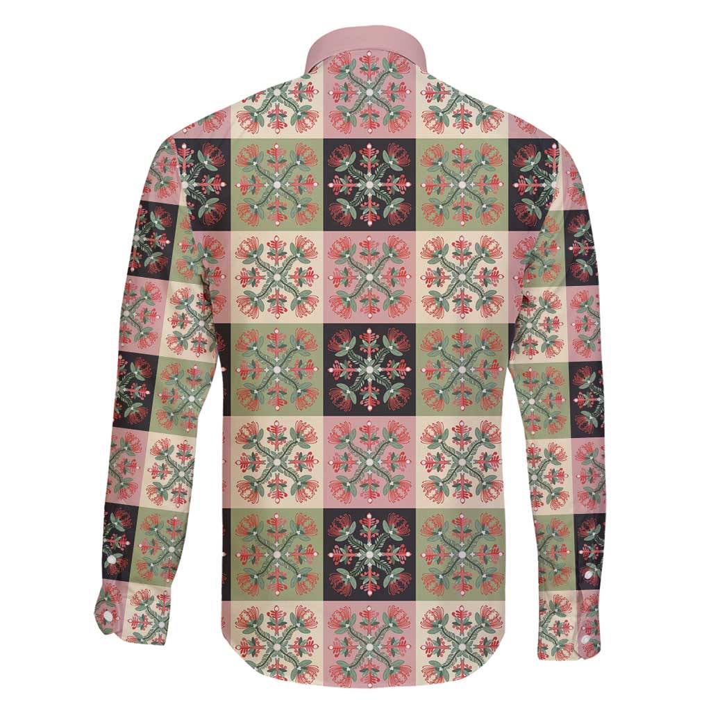 Seamless Pattern Pikake Lei Family Matching Puletasi and Hawaiian Shirt Floral Squares Pikake - Polynesian Pride