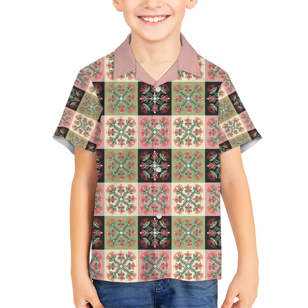 Seamless Pattern Pikake Lei Family Matching Short Sleeve Bodycon Dress and Hawaiian Shirt Floral Squares Pikake - Polynesian Pride