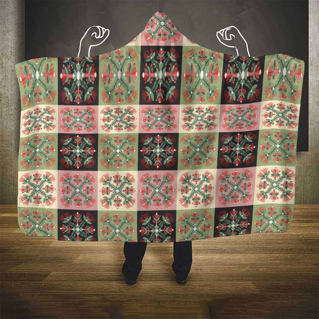 Seamless Pattern Pikake Lei Hooded Blanket Floral Squares Pikake LT9 - Polynesian Pride
