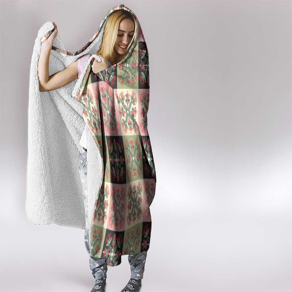 Seamless Pattern Pikake Lei Hooded Blanket Floral Squares Pikake LT9 - Polynesian Pride