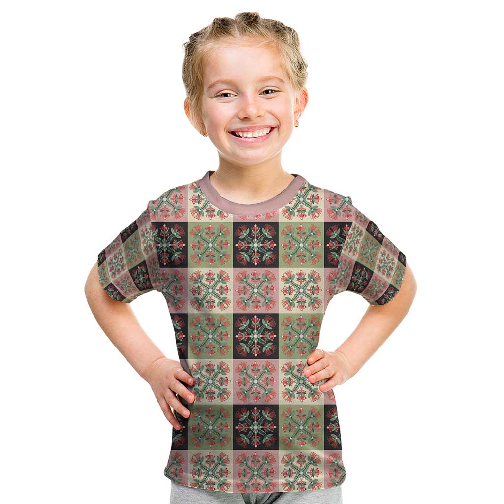 Seamless Pattern Pikake Lei Kid T Shirt Floral Squares Pikake - Polynesian Pride
