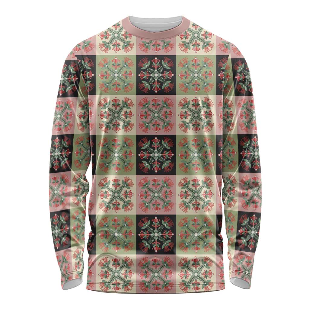 Seamless Pattern Pikake Lei Long Sleeve Shirt Floral Squares Pikake LT9 Unisex Pink - Polynesian Pride