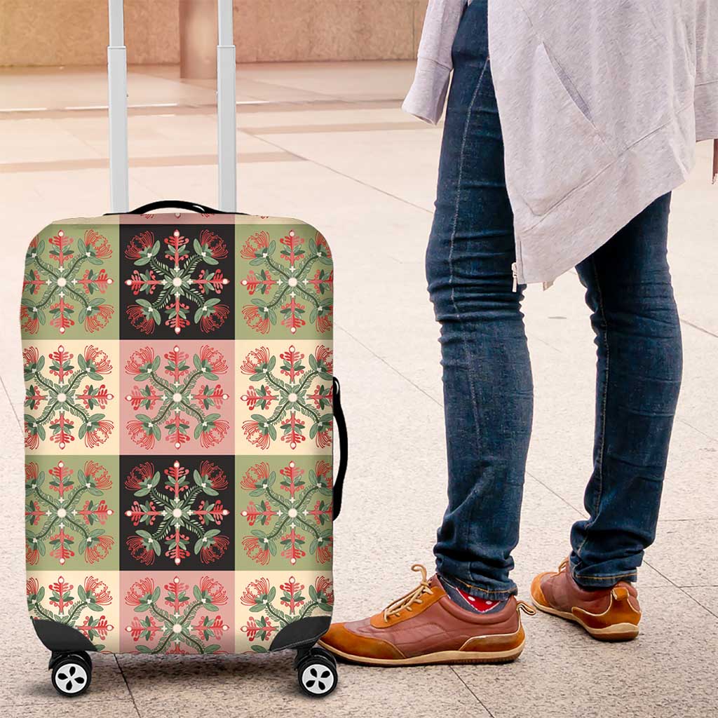 Seamless Pattern Pikake Lei Luggage Cover Floral Squares Pikake LT9 Pink - Polynesian Pride