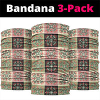 Seamless Pattern Pikake Lei Neck Gaiter Floral Squares Pikake LT9 package One Size: 25*50cm Pink - Polynesian Pride