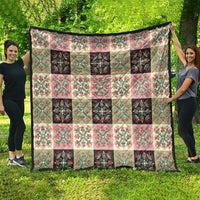 Seamless Pattern Pikake Lei Quilt Floral Squares Pikake - Polynesian Pride