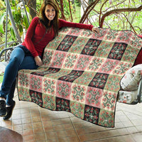 Seamless Pattern Pikake Lei Quilt Floral Squares Pikake - Polynesian Pride