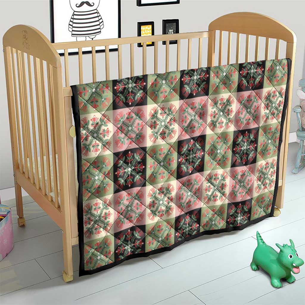 Seamless Pattern Pikake Lei Quilt Floral Squares Pikake - Polynesian Pride