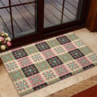 Seamless Pattern Pikake Lei Rubber Doormat Floral Squares Pikake LT9 - Polynesian Pride