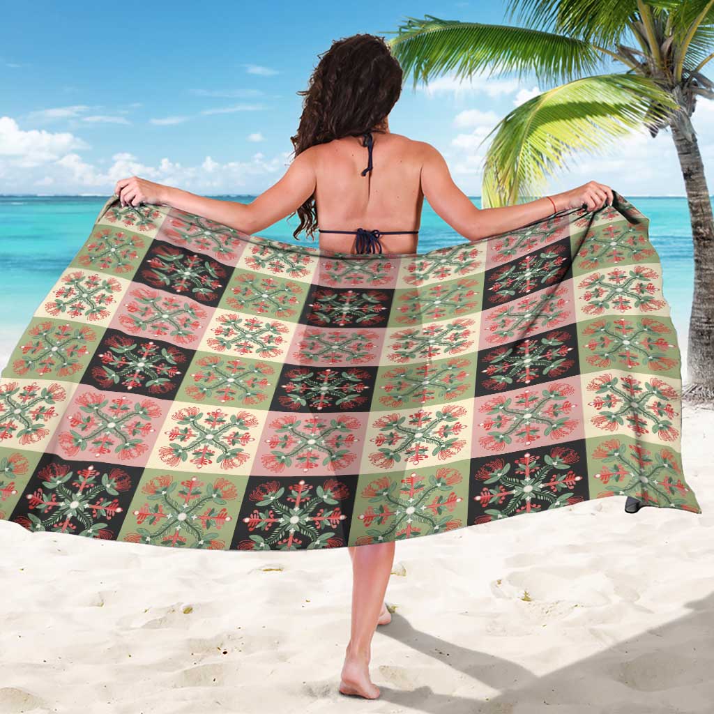Seamless Pattern Pikake Lei Sarong Floral Squares Pikake LT9 - Polynesian Pride
