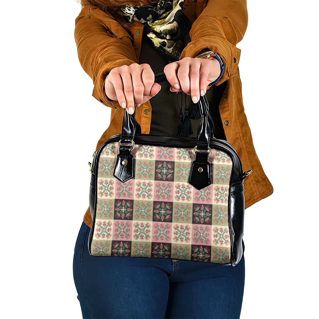 Seamless Pattern Pikake Lei Shoulder Handbag Floral Squares Pikake LT9 One Size Pink - Polynesian Pride
