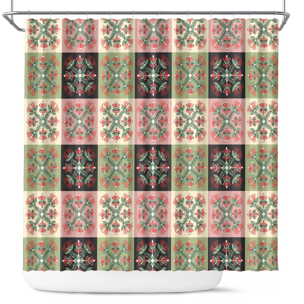 Seamless Pattern Pikake Lei Shower Curtain Floral Squares Pikake LT9 Pink - Polynesian Pride