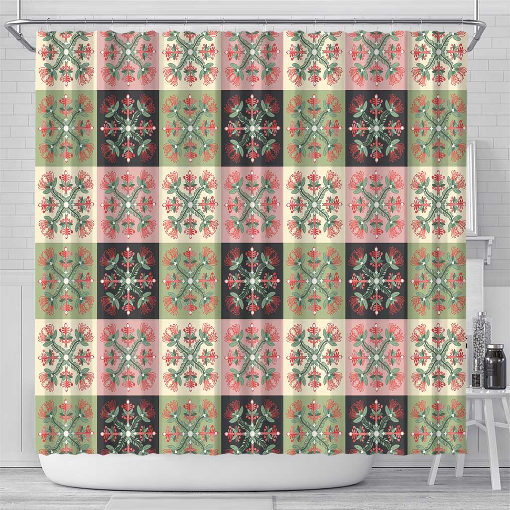 Seamless Pattern Pikake Lei Shower Curtain Floral Squares Pikake LT9 - Polynesian Pride