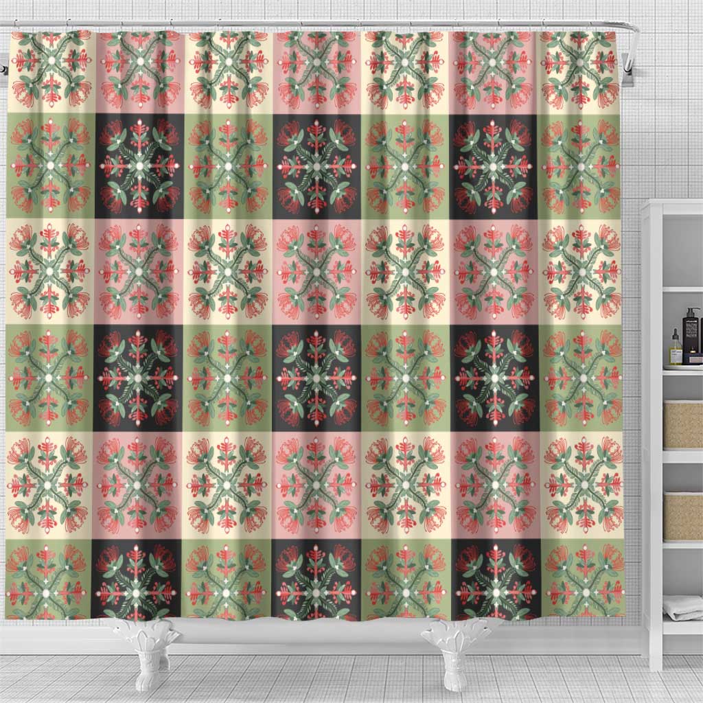 Seamless Pattern Pikake Lei Shower Curtain Floral Squares Pikake LT9 - Polynesian Pride