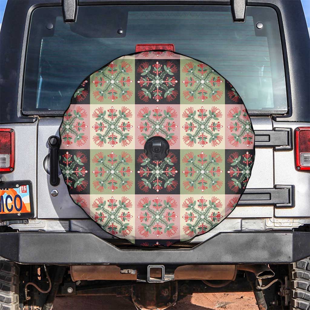 Seamless Pattern Pikake Lei Spare Tire Cover Floral Squares Pikake LT9 Pink - Polynesian Pride