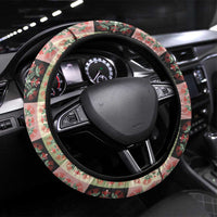 Seamless Pattern Pikake Lei Steering Wheel Cover Floral Squares Pikake LT9 Universal Fit Pink - Polynesian Pride