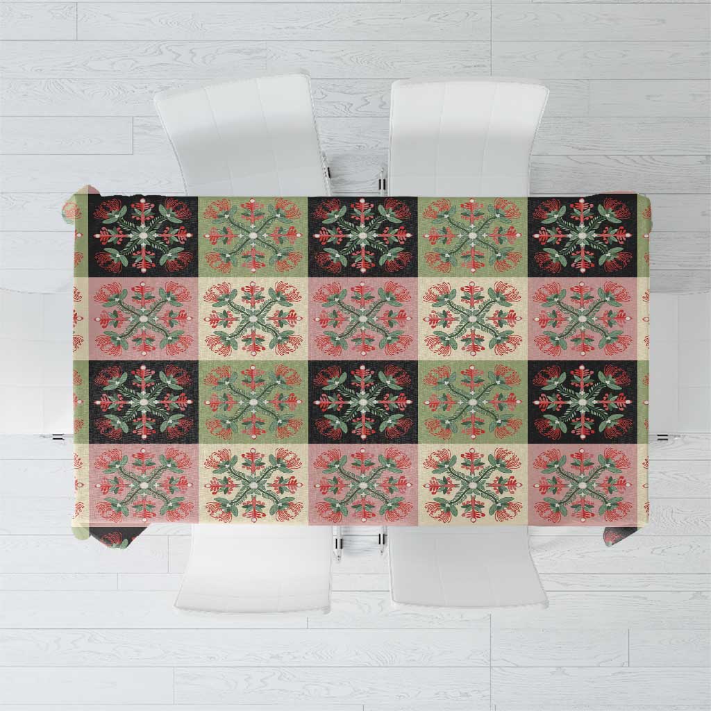 Seamless Pattern Pikake Lei Tablecloth Floral Squares Pikake LT9 Pink - Polynesian Pride