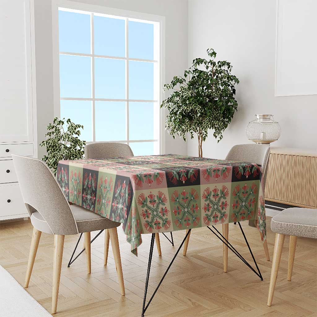 Seamless Pattern Pikake Lei Tablecloth Floral Squares Pikake - Polynesian Pride