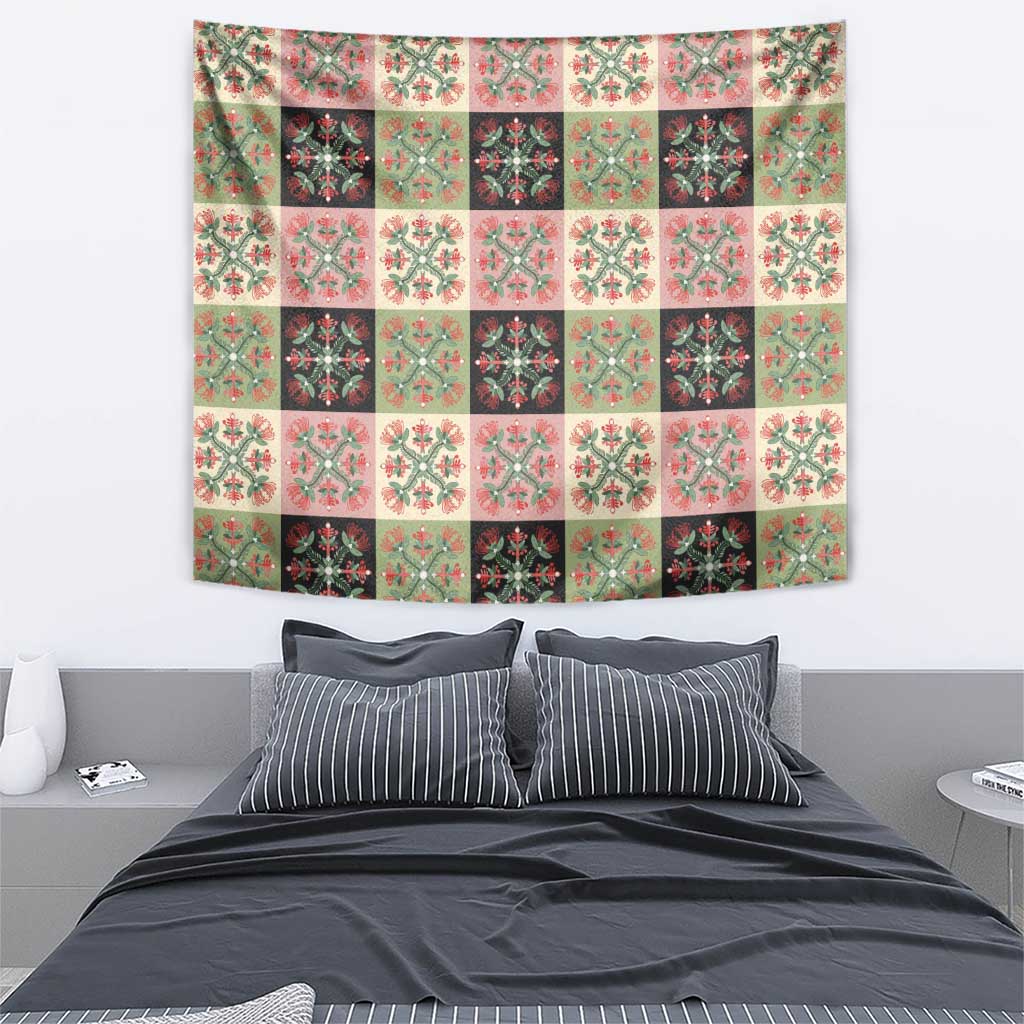 Seamless Pattern Pikake Lei Tapestry Floral Squares Pikake LT9 - Polynesian Pride