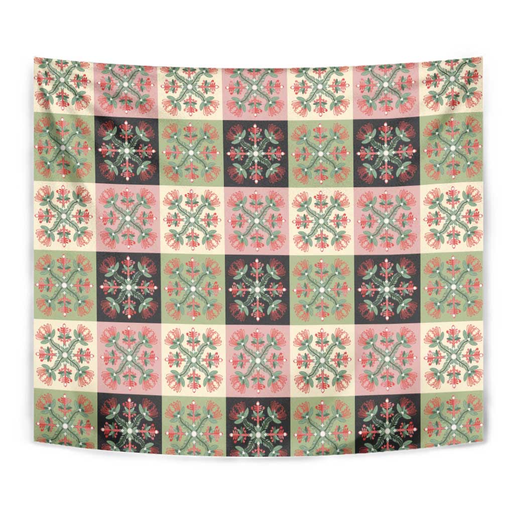Seamless Pattern Pikake Lei Tapestry Floral Squares Pikake LT9 - Polynesian Pride