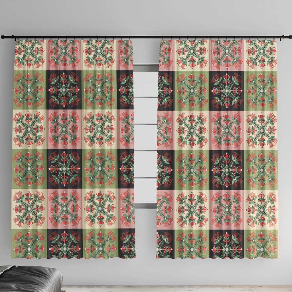 Seamless Pattern Pikake Lei Window Curtain Floral Squares Pikake LT9 With Hooks Pink - Polynesian Pride