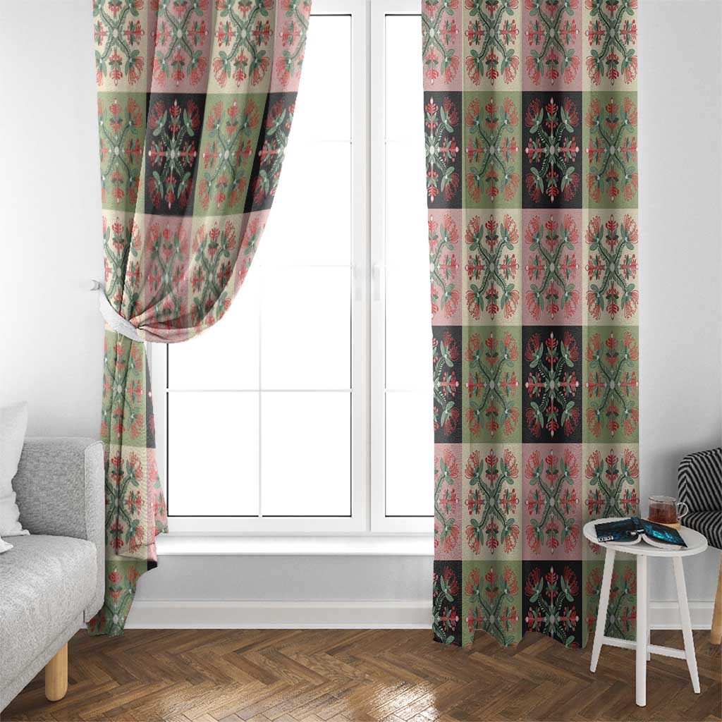 Seamless Pattern Pikake Lei Window Curtain Floral Squares Pikake LT9 - Polynesian Pride