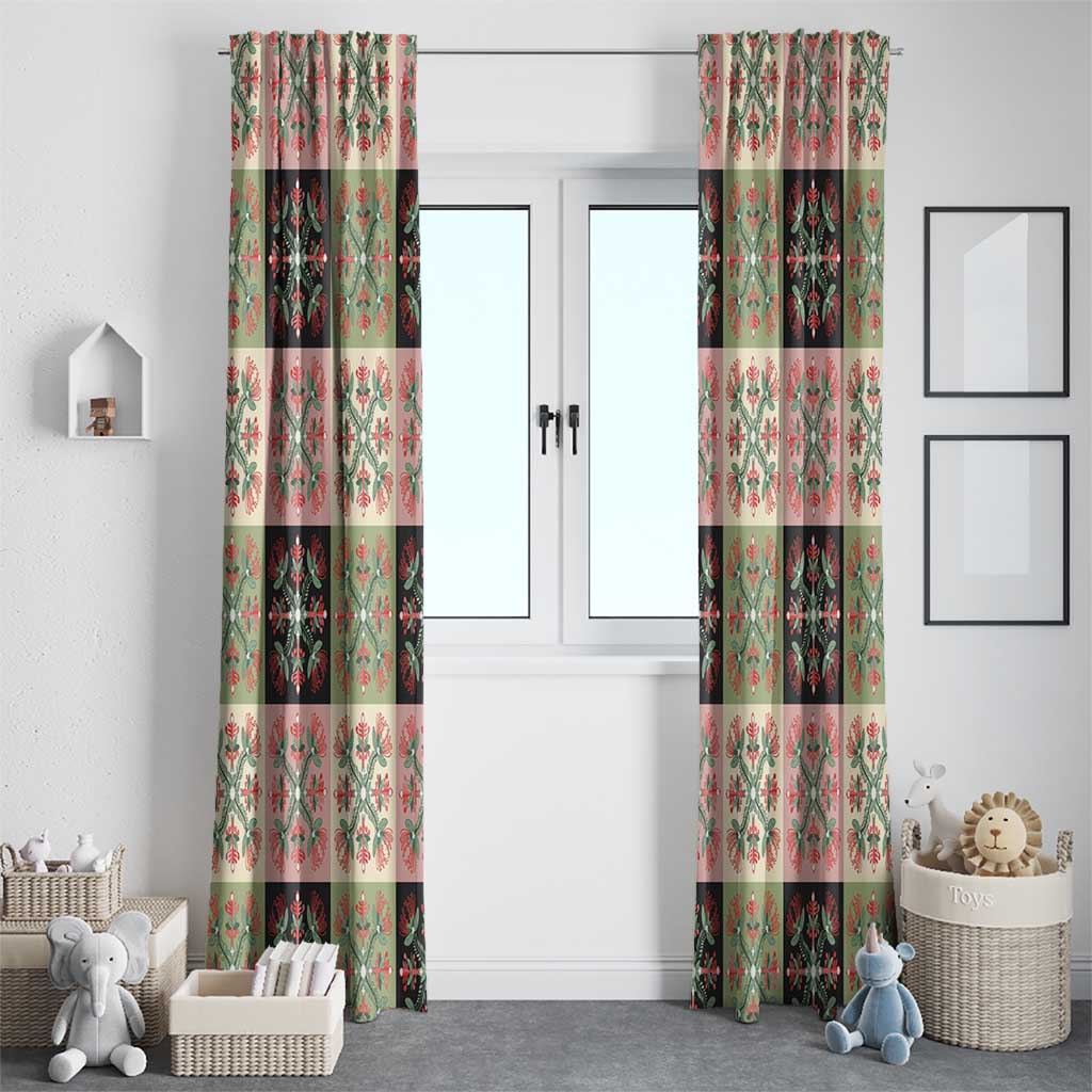 Seamless Pattern Pikake Lei Window Curtain Floral Squares Pikake LT9 - Polynesian Pride