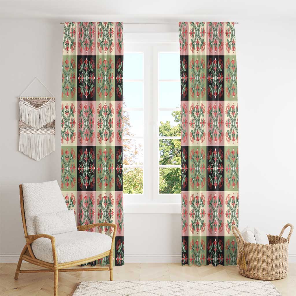 Seamless Pattern Pikake Lei Window Curtain Floral Squares Pikake LT9 - Polynesian Pride