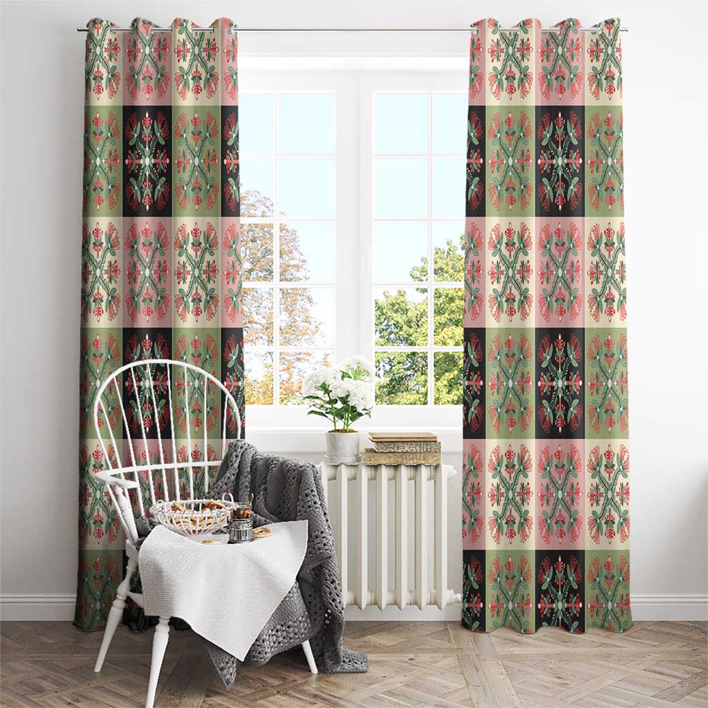 Seamless Pattern Pikake Lei Window Curtain Floral Squares Pikake LT9 - Polynesian Pride