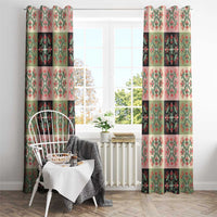 Seamless Pattern Pikake Lei Window Curtain Floral Squares Pikake LT9 - Polynesian Pride