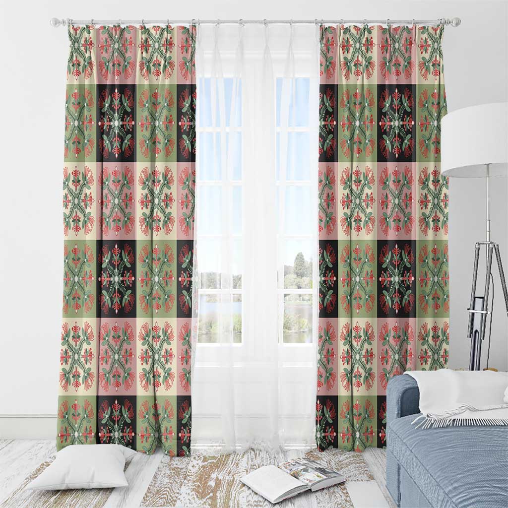 Seamless Pattern Pikake Lei Window Curtain Floral Squares Pikake LT9 - Polynesian Pride
