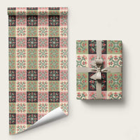 Seamless Pattern Pikake Lei Wrapping Paper Floral Squares Pikake LT9 58" × 23" Pink - Polynesian Pride