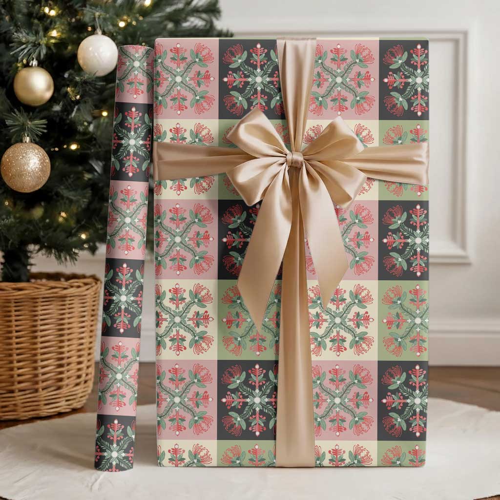 Seamless Pattern Pikake Lei Wrapping Paper Floral Squares Pikake LT9 - Polynesian Pride