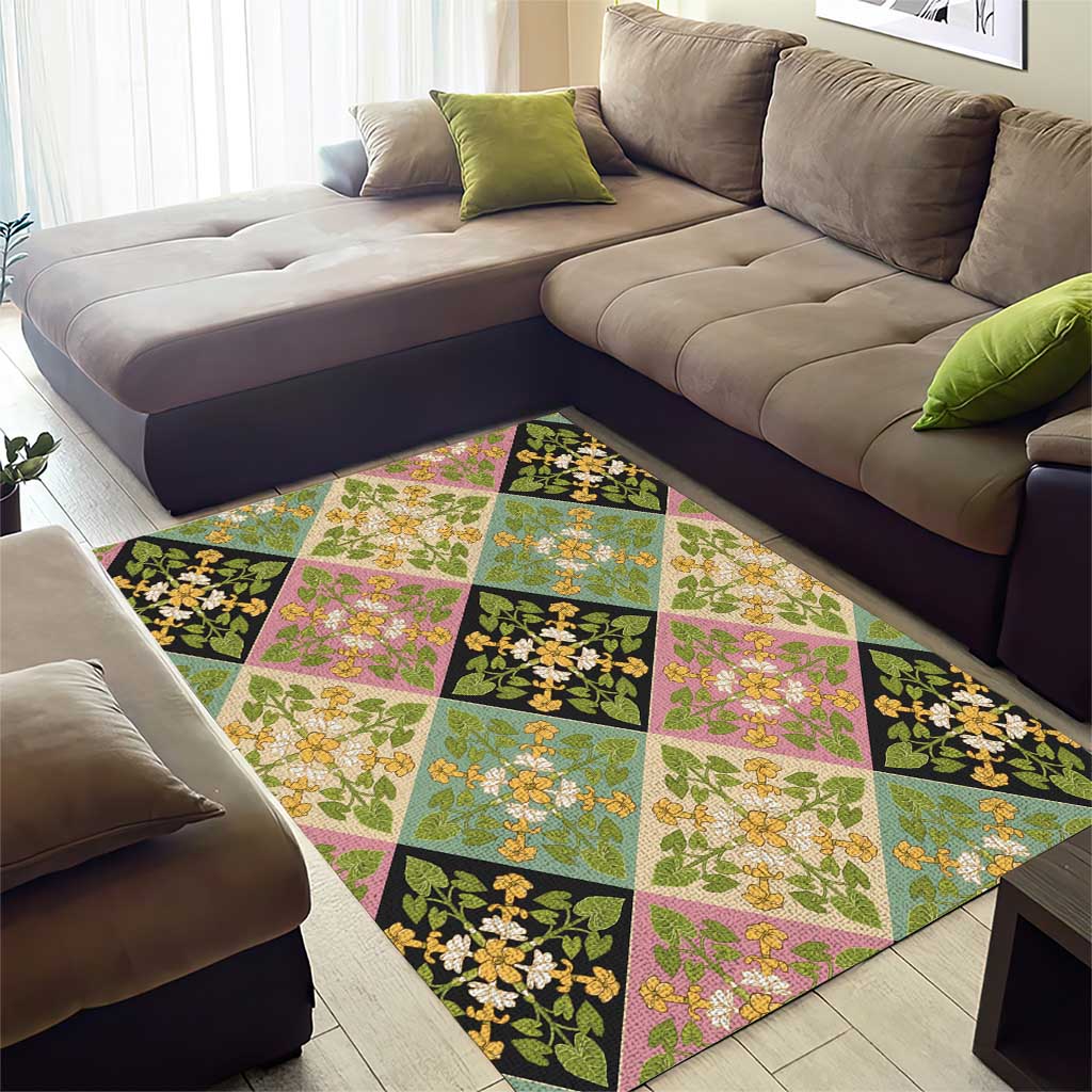 Seamless Pattern Puakenikeni and Kalo Area Rug LT9 - Polynesian Pride