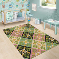 Seamless Pattern Puakenikeni and Kalo Area Rug LT9 - Polynesian Pride