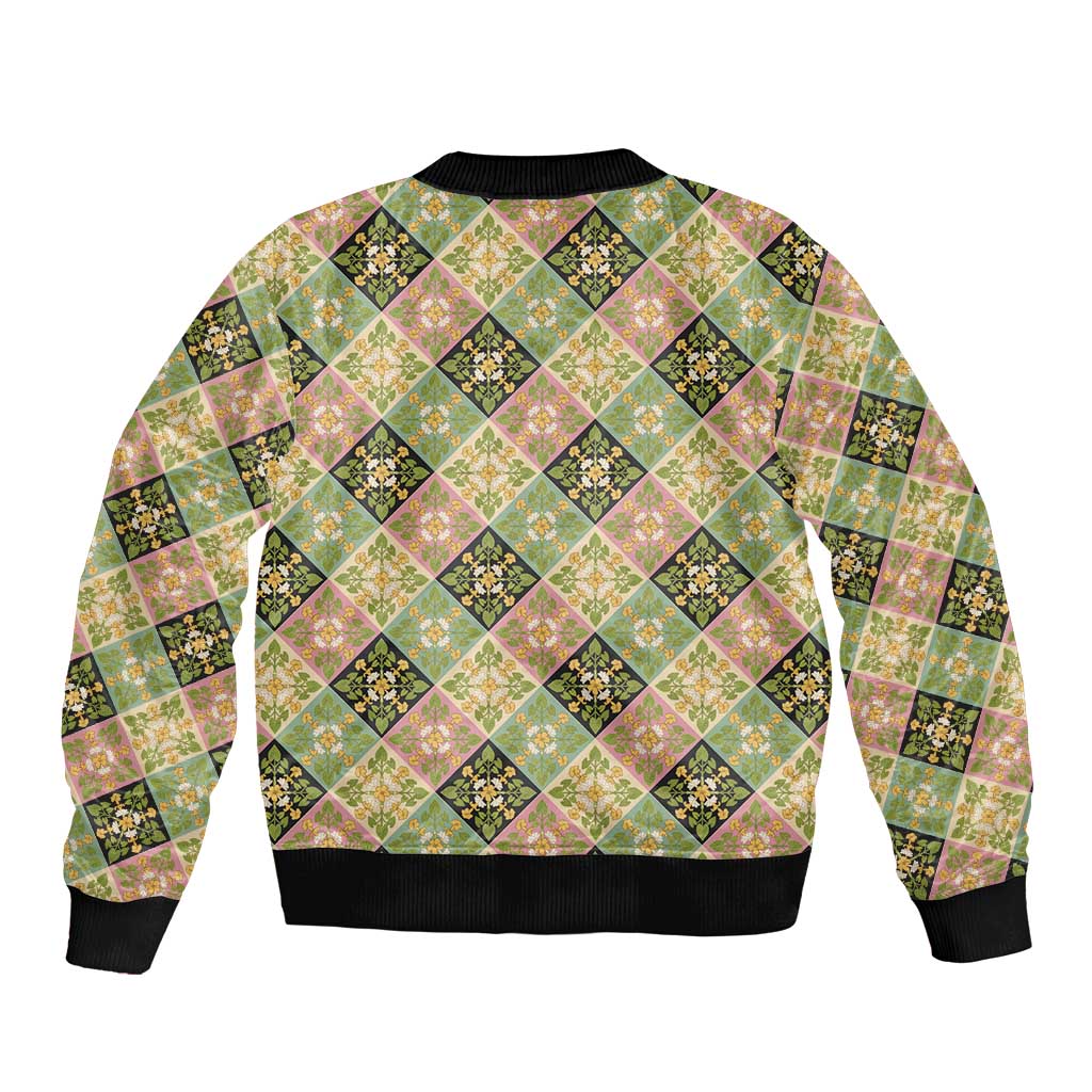 Seamless Pattern Puakenikeni and Kalo Bomber Jacket LT9 - Polynesian Pride