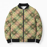 Seamless Pattern Puakenikeni and Kalo Bomber Puffer Jacket - Polynesian Pride