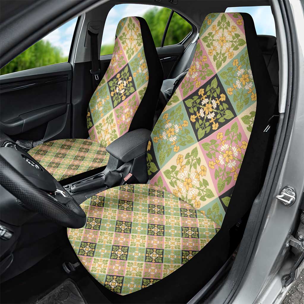Seamless Pattern Puakenikeni and Kalo Car Seat Cover - Polynesian Pride