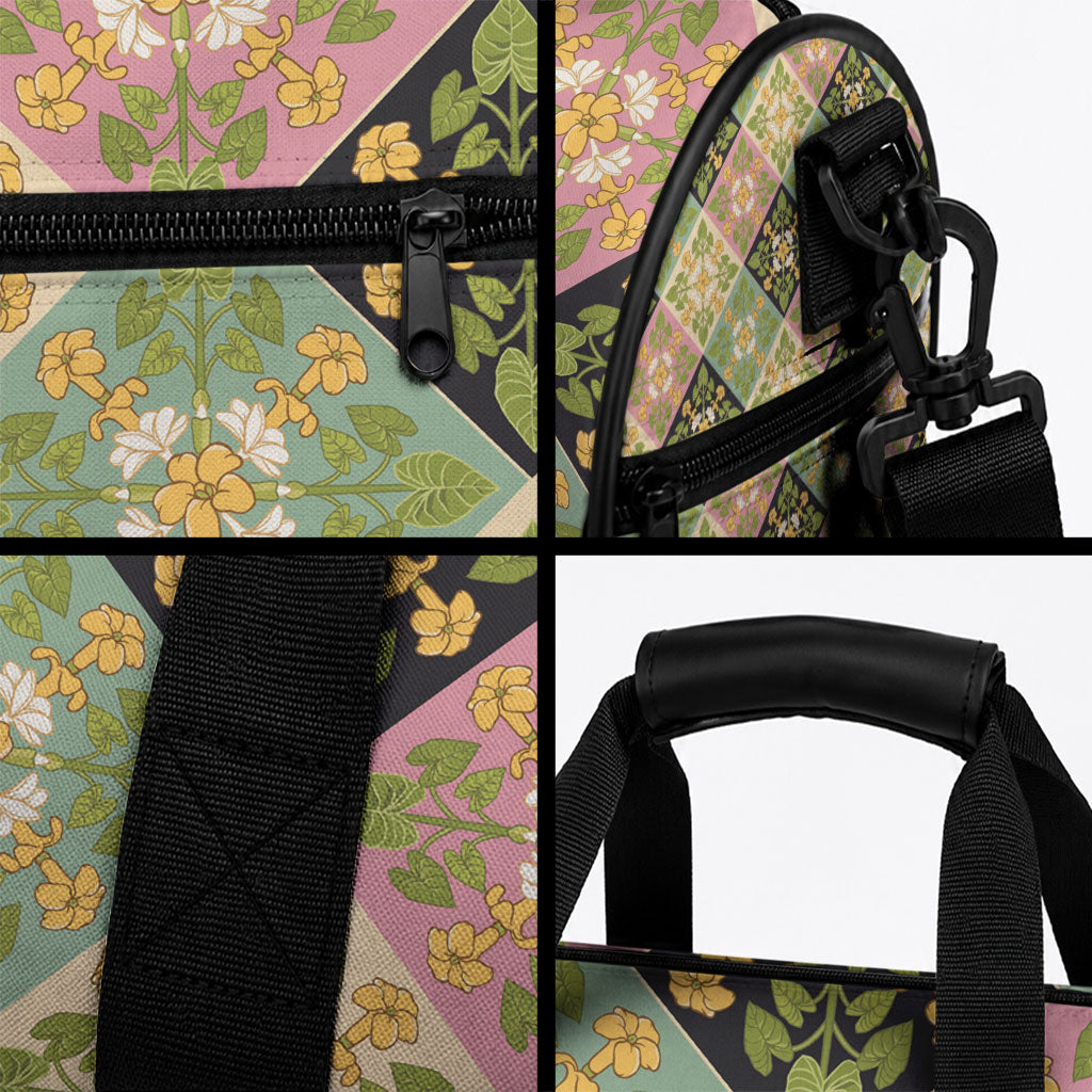 Seamless Pattern Puakenikeni and Kalo Duffle Bag LT9 - Polynesian Pride