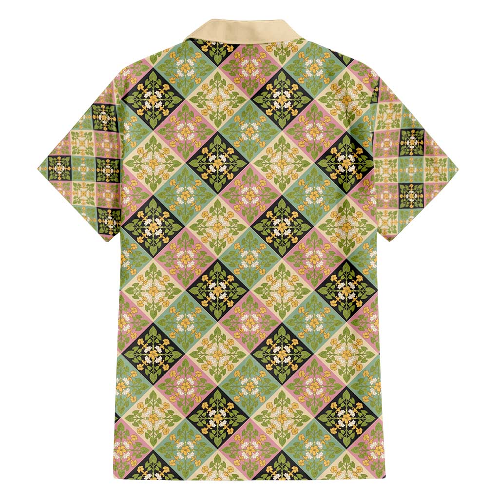 Seamless Pattern Puakenikeni and Kalo Family Matching Off Shoulder Maxi Dress and Hawaiian Shirt - Polynesian Pride